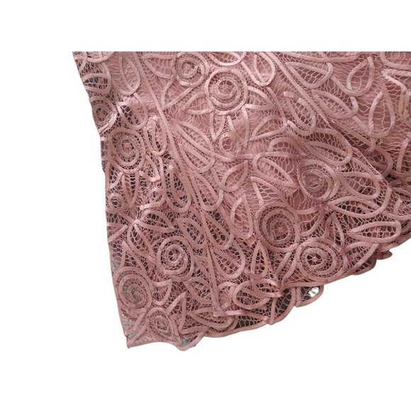 Soulmates LACE AND SILK DARK ROSE MIDI SKIRT with SEQUINS SIZE S - Picture 2 of 5